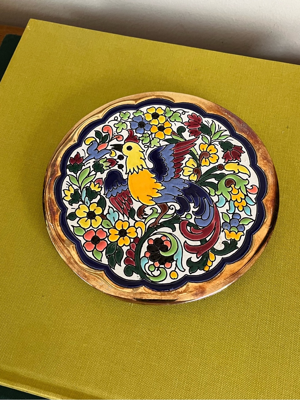 Floral Bird Decorative Wall Plate - Multicolor